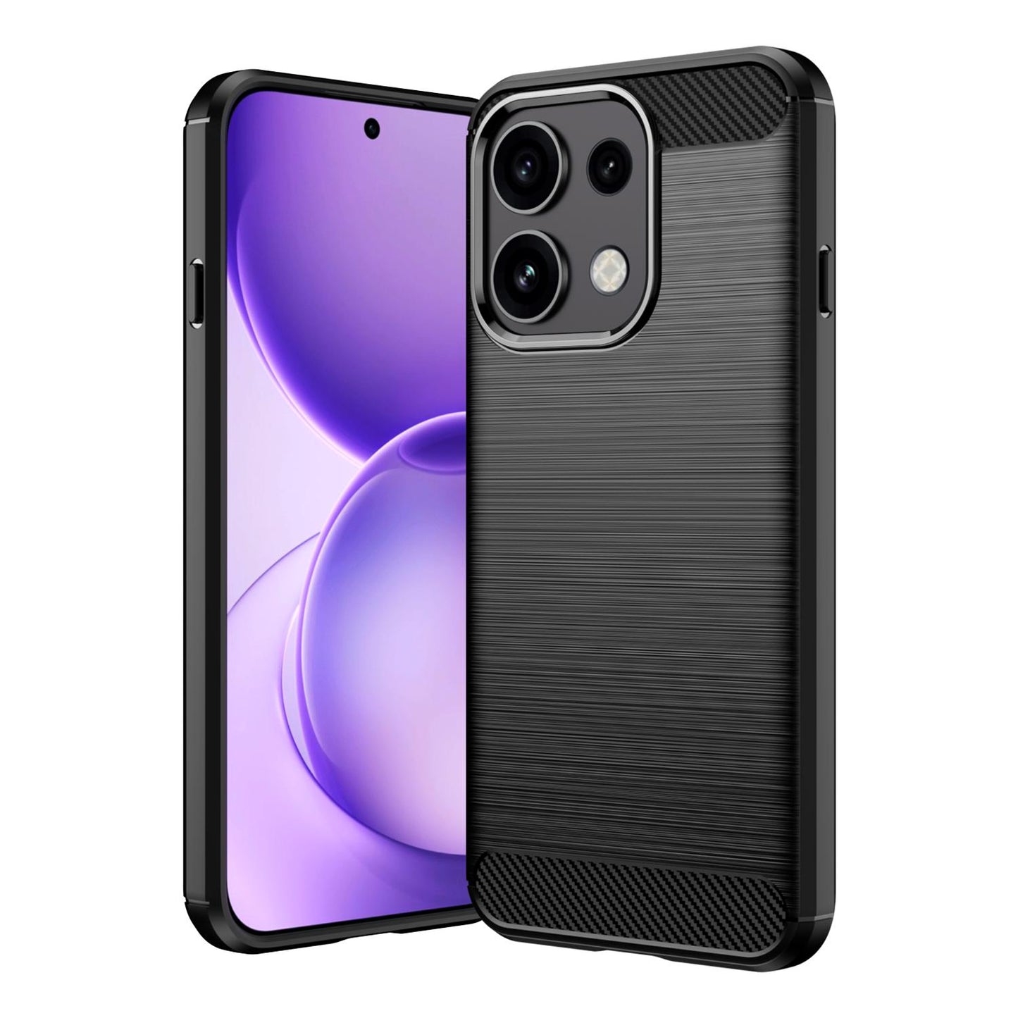 OPPO Reno16 Pro 5G Carbon Fiber Brushed Texture TPU Protective Phone Case Shockproof Slim Cover