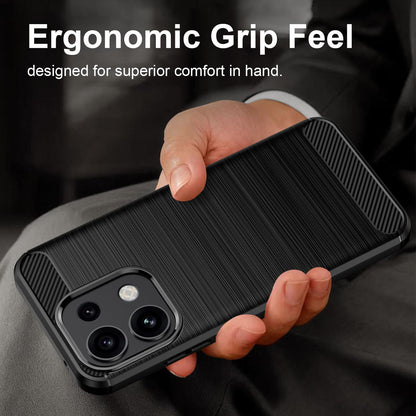 OPPO Reno16 Pro 5G Carbon Fiber Brushed Texture TPU Protective Phone Case Shockproof Slim Cover