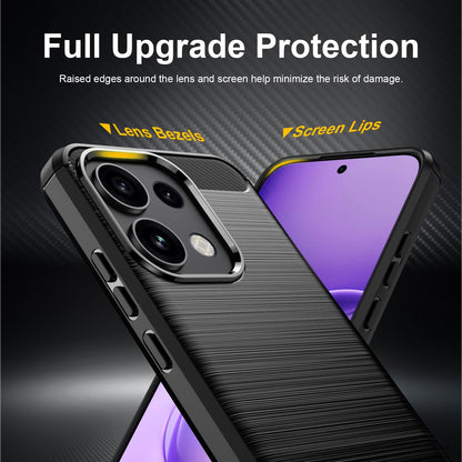 OPPO Reno16 F 5G Carbon Fiber Brushed Texture TPU Protective Phone Case Shockproof Slim Cover