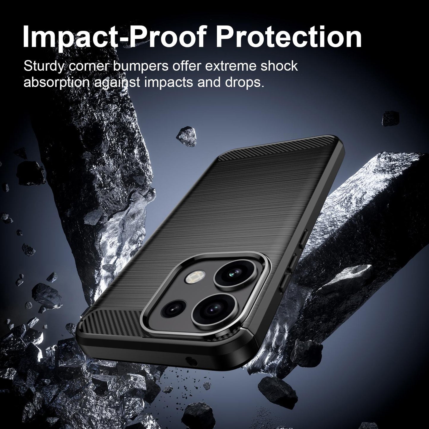 OPPO Reno16 F 5G Carbon Fiber Brushed Texture TPU Protective Phone Case Shockproof Slim Cover