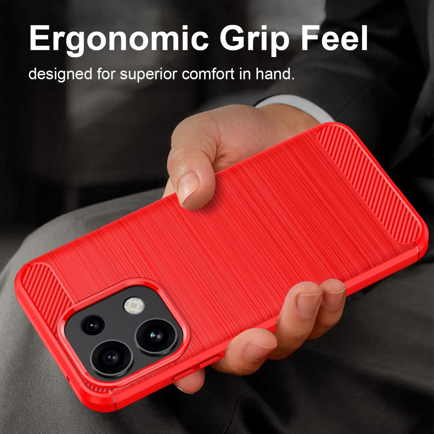 OPPO Reno16 F 5G Carbon Fiber Brushed Texture TPU Protective Phone Case Shockproof Slim Cover