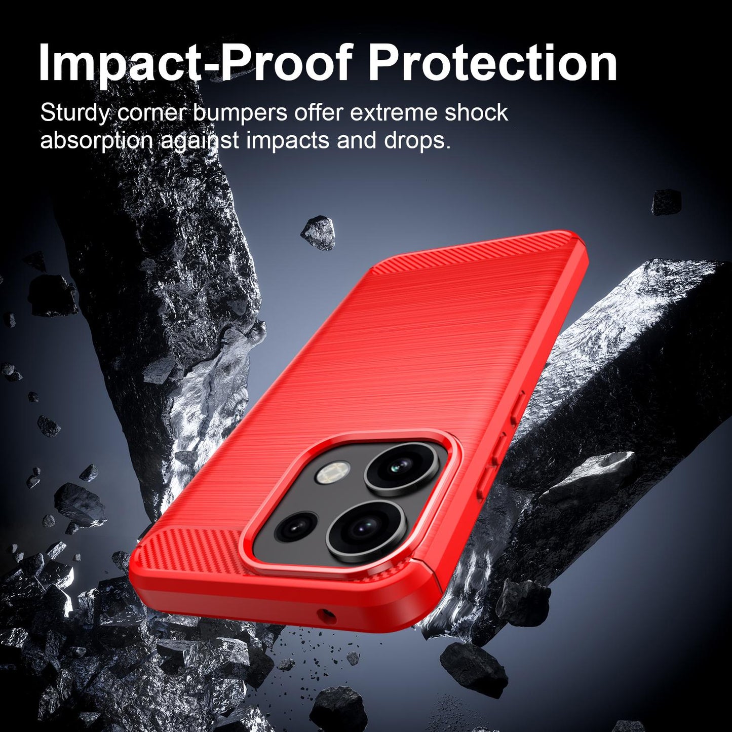 OPPO Reno16 F 5G Carbon Fiber Brushed Texture TPU Protective Phone Case Shockproof Slim Cover