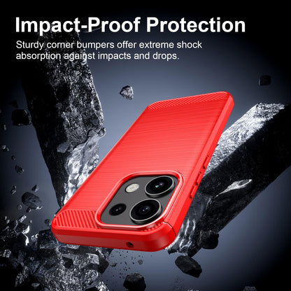 OPPO Reno16 F 5G Carbon Fiber Brushed Texture TPU Protective Phone Case Shockproof Slim Cover
