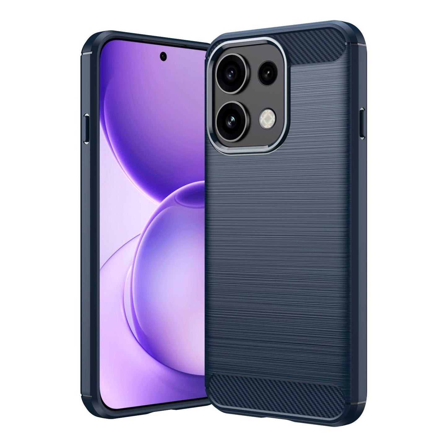 OPPO Reno16 F 5G Carbon Fiber Brushed Texture TPU Protective Phone Case Shockproof Slim Cover