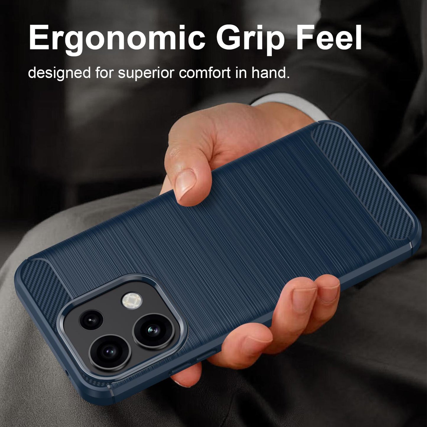 OPPO Reno16 F 5G Carbon Fiber Brushed Texture TPU Protective Phone Case Shockproof Slim Cover