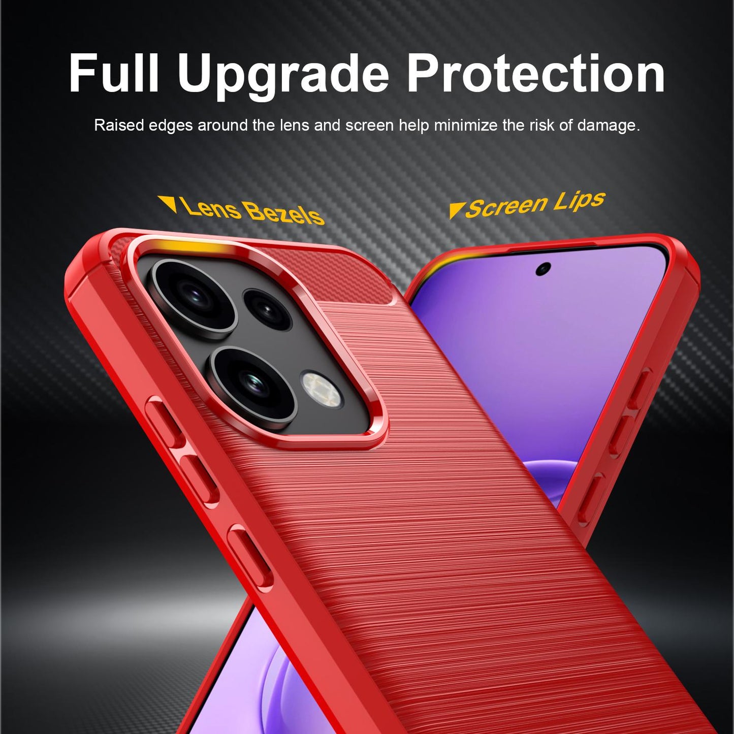OPPO Reno16 FS 5G Carbon Fiber Brushed Texture TPU Protective Phone Case Shockproof Slim Cover