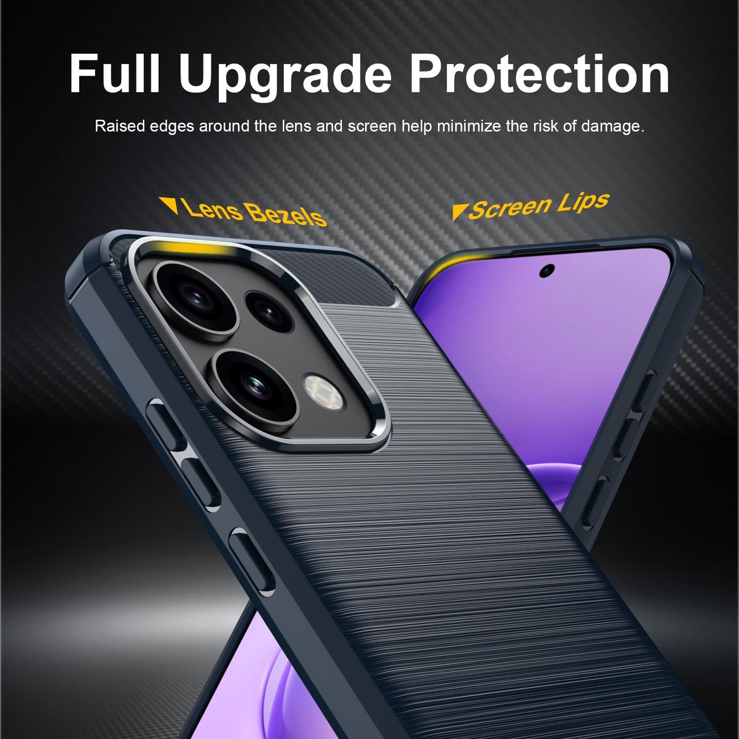 OPPO Reno16 FS 5G Carbon Fiber Brushed Texture TPU Protective Phone Case Shockproof Slim Cover