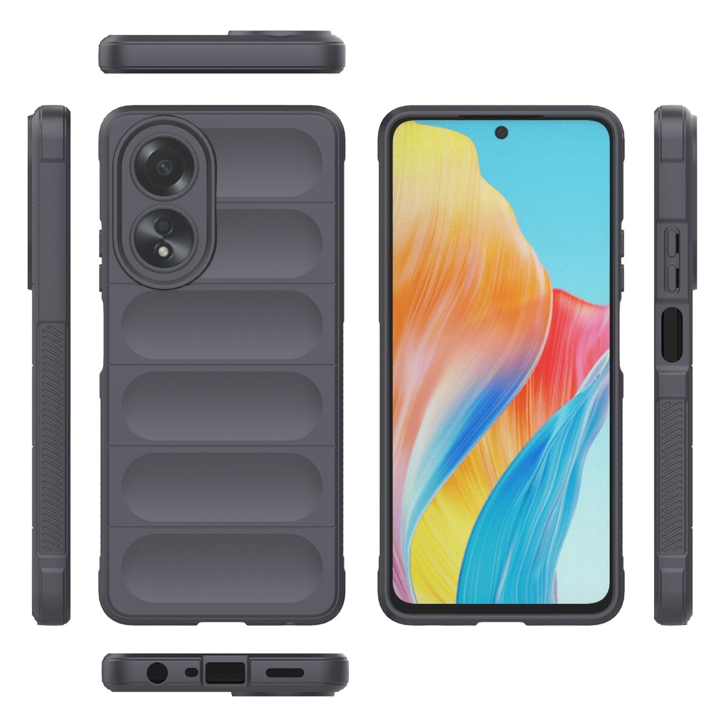 OPPO A58 4G Global Shock Absorbent Magic Shield TPU + Flannel Phone Case, Featuring Ridged Drop Protection, Bright Colours & Easy Access