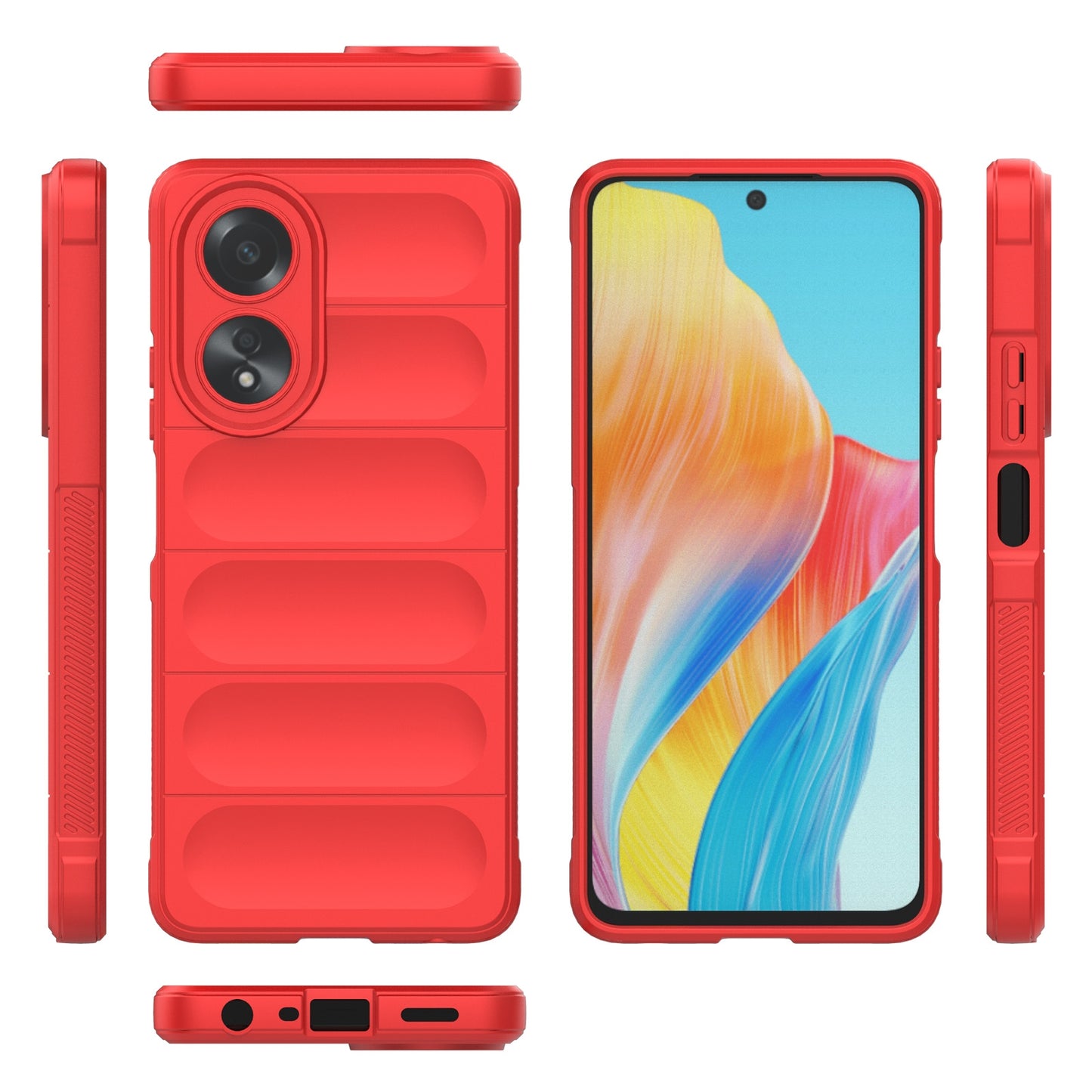 OPPO A58 4G Global Shock Absorbent Magic Shield TPU + Flannel Phone Case, Featuring Ridged Drop Protection, Bright Colours & Easy Access