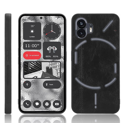 Nothing Phone 2 Cow Pattern Sewing Back Cover Phone Case - Premium PU Leather Texture PC + TPU Shockproof Protective Case, Scratch Resistant Slim Lightweight Anti-Fingerprint Full Coverage Mobile Cover