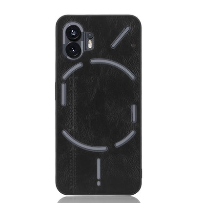 Nothing Phone 2 Cow Pattern Sewing Back Cover Phone Case - Premium PU Leather Texture PC + TPU Shockproof Protective Case, Scratch Resistant Slim Lightweight Anti-Fingerprint Full Coverage Mobile Cover