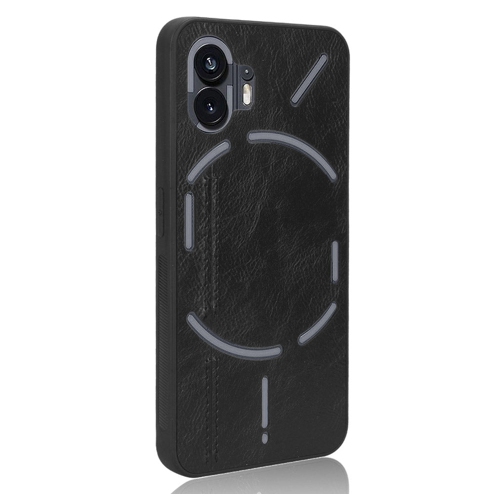 Nothing Phone 2 Cow Pattern Sewing Back Cover Phone Case - Premium PU Leather Texture PC + TPU Shockproof Protective Case, Scratch Resistant Slim Lightweight Anti-Fingerprint Full Coverage Mobile Cover