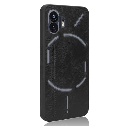 Nothing Phone 2 Cow Pattern Sewing Back Cover Phone Case - Premium PU Leather Texture PC + TPU Shockproof Protective Case, Scratch Resistant Slim Lightweight Anti-Fingerprint Full Coverage Mobile Cover