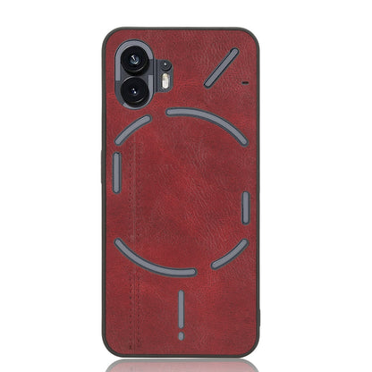 Nothing Phone 2 Cow Pattern Sewing Back Cover Phone Case - Premium PU Leather Texture PC + TPU Shockproof Protective Case, Scratch Resistant Slim Lightweight Anti-Fingerprint Full Coverage Mobile Cover