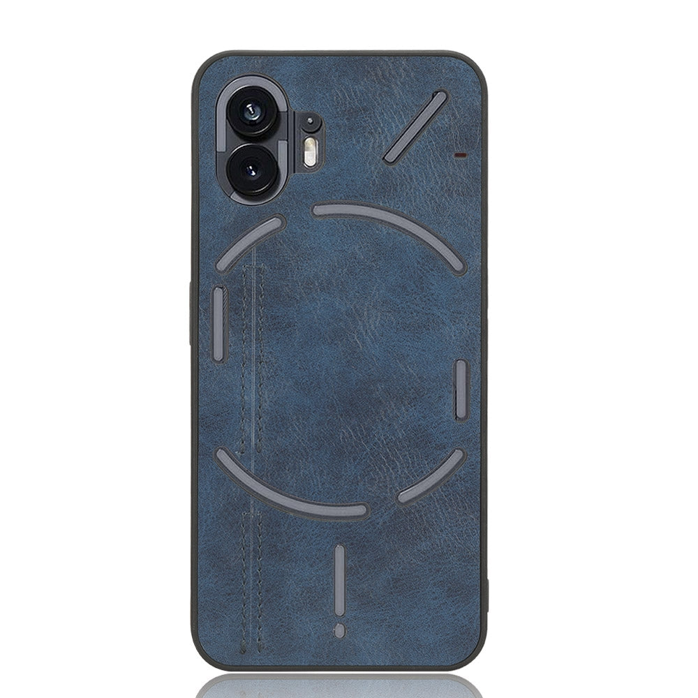 Nothing Phone 2 Cow Pattern Sewing Back Cover Phone Case - Premium PU Leather Texture PC + TPU Shockproof Protective Case, Scratch Resistant Slim Lightweight Anti-Fingerprint Full Coverage Mobile Cover