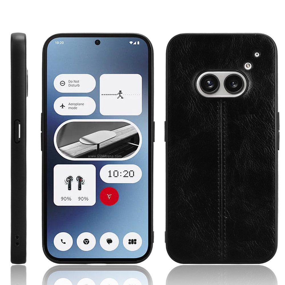Nothing Phone 2a Cow Pattern Sewing Back Cover Phone Case - Premium PU Leather Texture PC + TPU Shockproof Protective Case, Scratch Resistant Slim Lightweight Anti-Fingerprint Full Coverage Mobile Cover