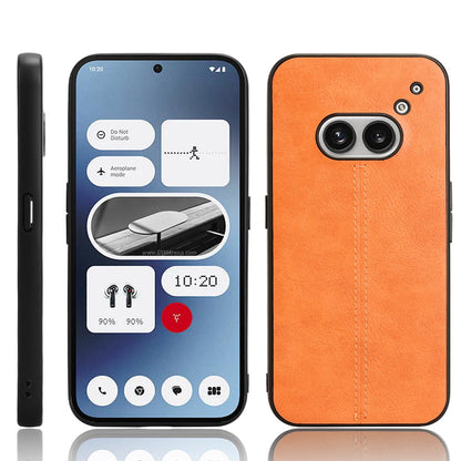 Nothing Phone 2a Cow Pattern Sewing Back Cover Phone Case - Premium PU Leather Texture PC + TPU Shockproof Protective Case, Scratch Resistant Slim Lightweight Anti-Fingerprint Full Coverage Mobile Cover