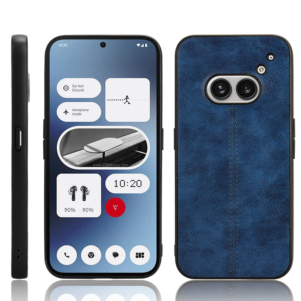 Nothing Phone 2a Cow Pattern Sewing Back Cover Phone Case - Premium PU Leather Texture PC + TPU Shockproof Protective Case, Scratch Resistant Slim Lightweight Anti-Fingerprint Full Coverage Mobile Cover