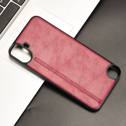 Nothing CMF Phone 1 Cow Pattern Sewing Back Cover Phone Case - Premium PU Leather Texture PC + TPU Shockproof Protective Case, Scratch Resistant Slim Lightweight Anti-Fingerprint Full Coverage Mobile Cover