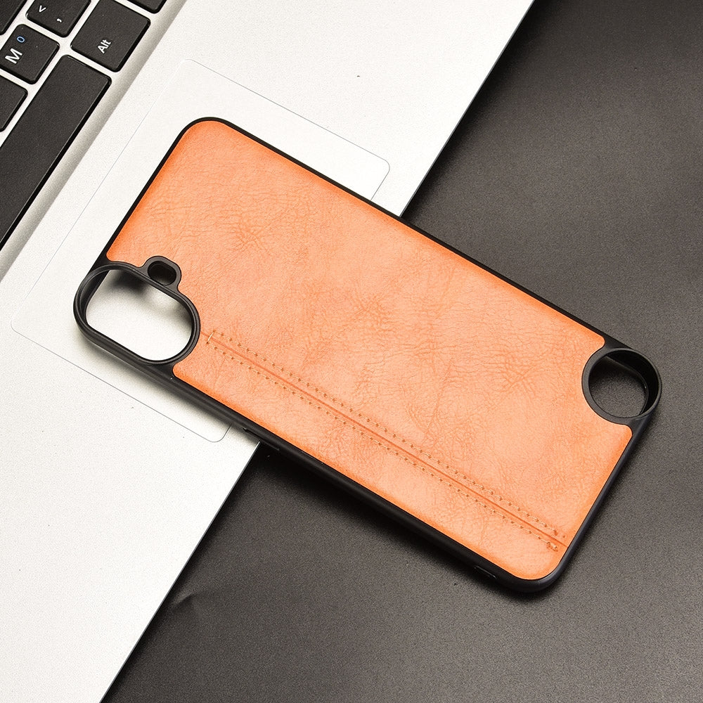 Nothing CMF Phone 1 Cow Pattern Sewing Back Cover Phone Case - Premium PU Leather Texture PC + TPU Shockproof Protective Case, Scratch Resistant Slim Lightweight Anti-Fingerprint Full Coverage Mobile Cover