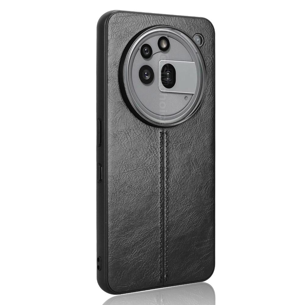Nothing Phone 3a Pro Cow Pattern Sewing Back Cover Phone Case - Premium PU Leather Texture PC + TPU Shockproof Protective Case, Scratch Resistant Slim Lightweight Anti-Fingerprint Full Coverage Mobile Cover