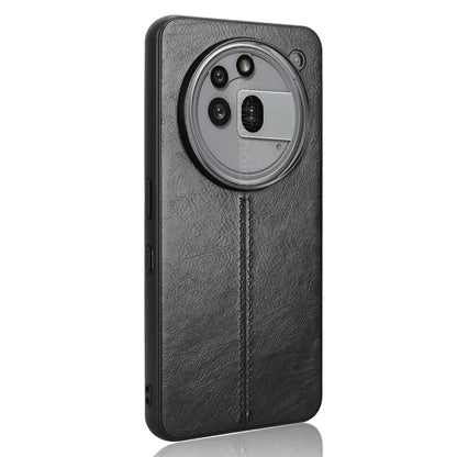 Nothing Phone 3a Pro Cow Pattern Sewing Back Cover Phone Case - Premium PU Leather Texture PC + TPU Shockproof Protective Case, Scratch Resistant Slim Lightweight Anti-Fingerprint Full Coverage Mobile Cover