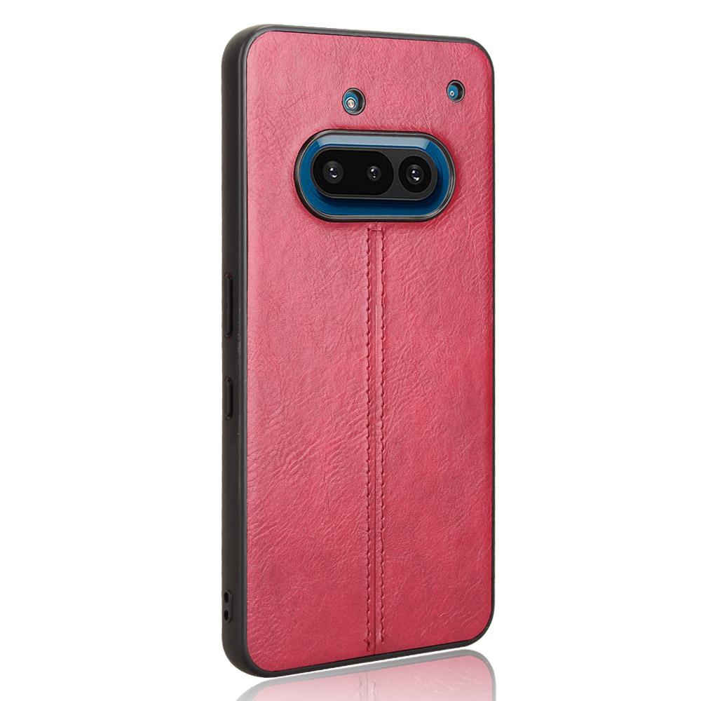 Nothing Phone 3a Cow Pattern Sewing Back Cover Phone Case - Premium PU Leather Texture PC + TPU Shockproof Protective Case, Scratch Resistant Slim Lightweight Anti-Fingerprint Full Coverage Mobile Cover