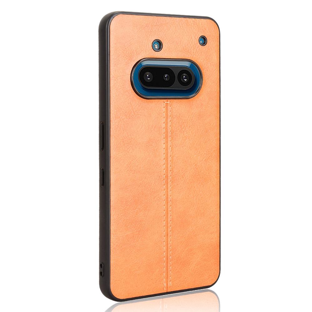 Nothing Phone 3a Cow Pattern Sewing Back Cover Phone Case - Premium PU Leather Texture PC + TPU Shockproof Protective Case, Scratch Resistant Slim Lightweight Anti-Fingerprint Full Coverage Mobile Cover