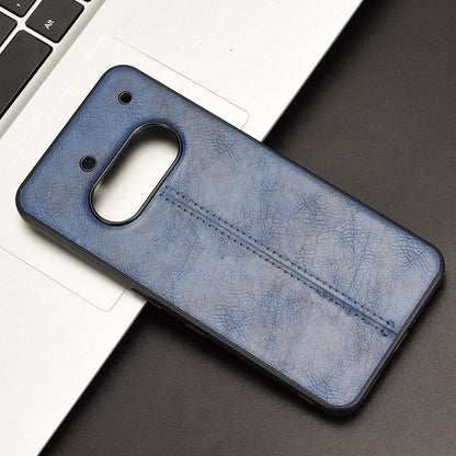 Nothing Phone 3a Cow Pattern Sewing Back Cover Phone Case - Premium PU Leather Texture PC + TPU Shockproof Protective Case, Scratch Resistant Slim Lightweight Anti-Fingerprint Full Coverage Mobile Cover
