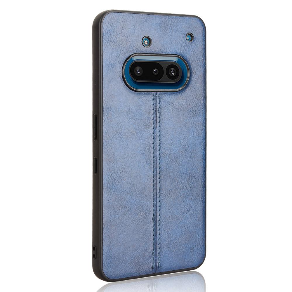 Nothing Phone 3a Cow Pattern Sewing Back Cover Phone Case - Premium PU Leather Texture PC + TPU Shockproof Protective Case, Scratch Resistant Slim Lightweight Anti-Fingerprint Full Coverage Mobile Cover
