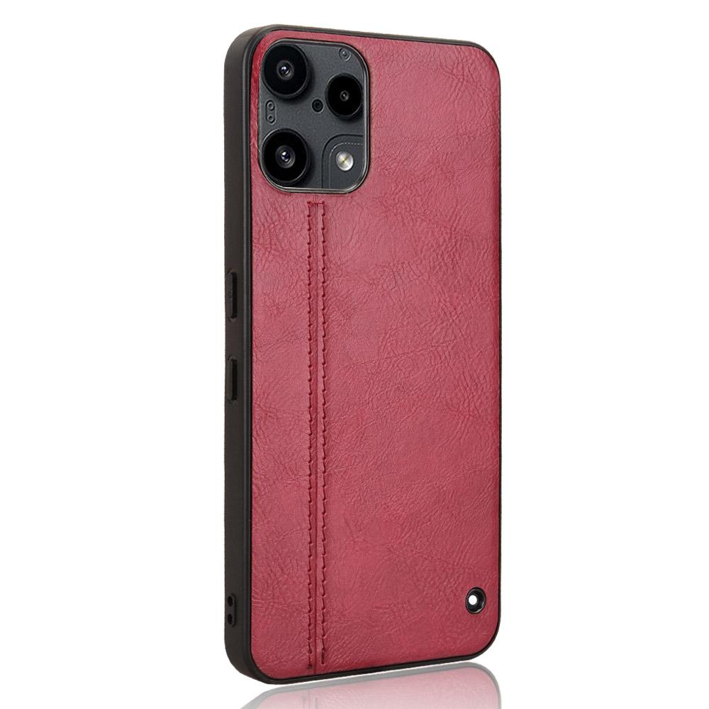 Nothing Phone 3a Lite Cow Pattern Sewing Back Cover Phone Case - Premium PU Leather Texture PC + TPU Shockproof Protective Case, Scratch Resistant Slim Lightweight Anti-Fingerprint Full Coverage Mobile Cover