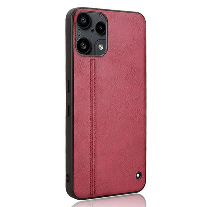 Nothing Phone 3a Lite Cow Pattern Sewing Back Cover Phone Case - Premium PU Leather Texture PC + TPU Shockproof Protective Case, Scratch Resistant Slim Lightweight Anti-Fingerprint Full Coverage Mobile Cover