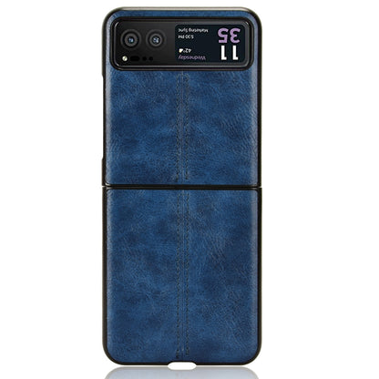 Motorola Moto Razr 40 Cow Pattern Sewing Back Cover Phone Case - Premium PU Leather Texture PC + TPU Shockproof Protective Case, Scratch Resistant Slim Lightweight Anti-Fingerprint Full Coverage Mobile Cover