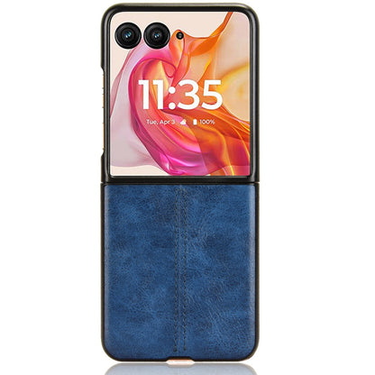 Motorola Razr 50 Ultra Cow Pattern Sewing Back Cover Phone Case - Premium PU Leather Texture PC + TPU Shockproof Protective Case, Scratch Resistant Slim Lightweight Anti-Fingerprint Full Coverage Mobile Cover