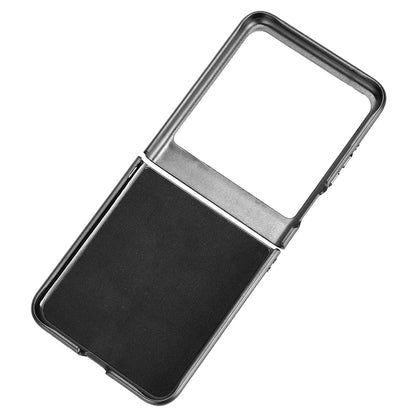 Motorola Razr 50 Cow Pattern Sewing Back Cover Phone Case - Premium PU Leather Texture PC + TPU Shockproof Protective Case, Scratch Resistant Slim Lightweight Anti-Fingerprint Full Coverage Mobile Cover