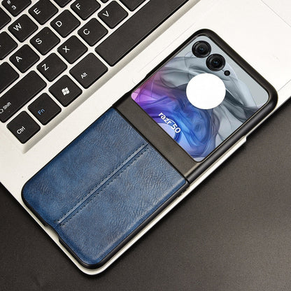Motorola Razr 50 Cow Pattern Sewing Back Cover Phone Case - Premium PU Leather Texture PC + TPU Shockproof Protective Case, Scratch Resistant Slim Lightweight Anti-Fingerprint Full Coverage Mobile Cover