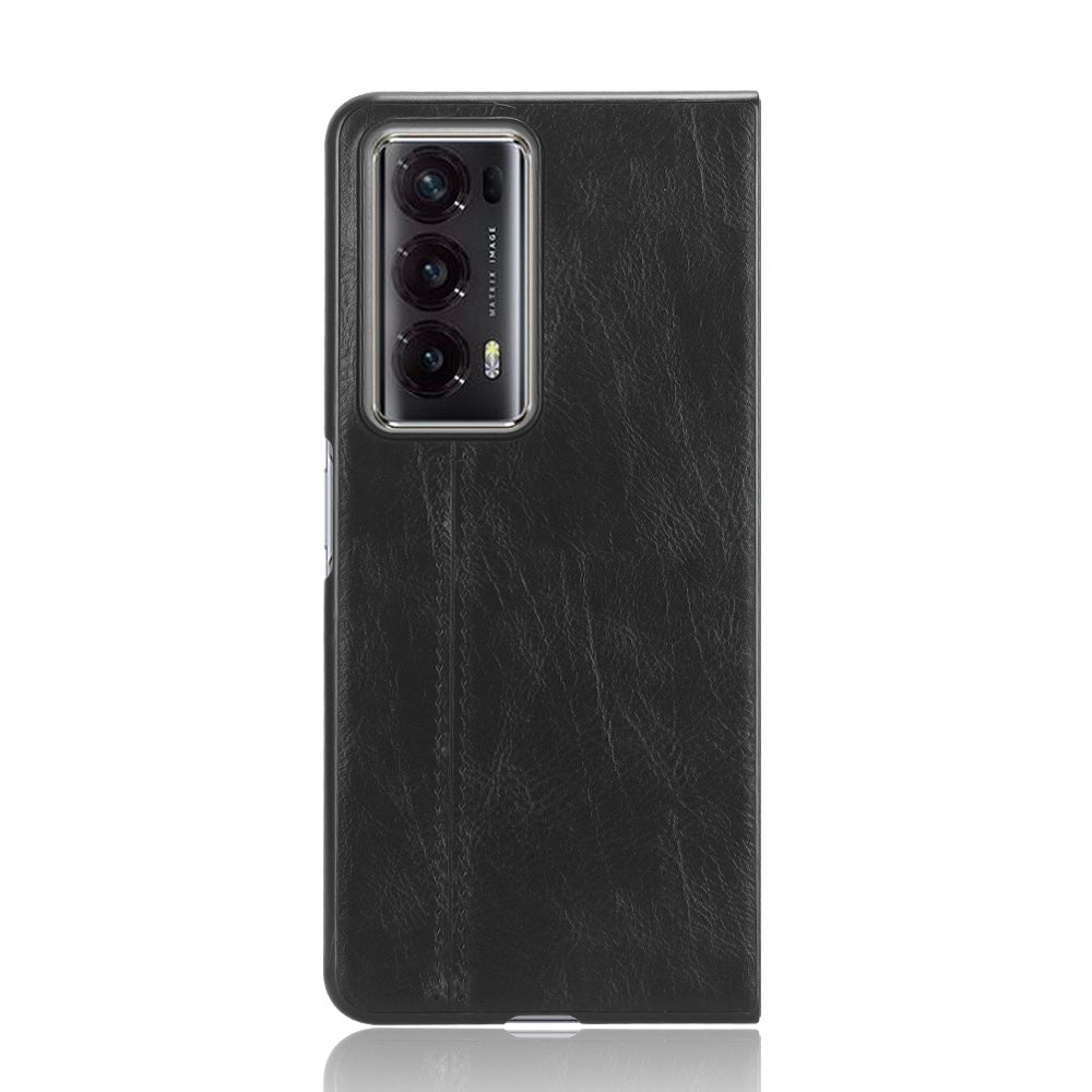 Honor Magic V2 Cow Pattern Sewing Back Cover Phone Case - Premium PU Leather Texture PC + TPU Shockproof Protective Case, Scratch Resistant Slim Lightweight Anti-Fingerprint Full Coverage Mobile Cover