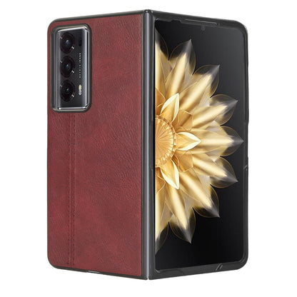 Honor Magic V2 Cow Pattern Sewing Back Cover Phone Case - Premium PU Leather Texture PC + TPU Shockproof Protective Case, Scratch Resistant Slim Lightweight Anti-Fingerprint Full Coverage Mobile Cover