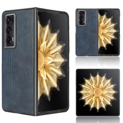 Honor Magic V2 Cow Pattern Sewing Back Cover Phone Case - Premium PU Leather Texture PC + TPU Shockproof Protective Case, Scratch Resistant Slim Lightweight Anti-Fingerprint Full Coverage Mobile Cover
