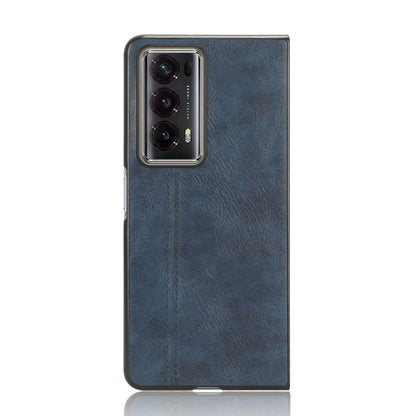 Honor Magic V2 Cow Pattern Sewing Back Cover Phone Case - Premium PU Leather Texture PC + TPU Shockproof Protective Case, Scratch Resistant Slim Lightweight Anti-Fingerprint Full Coverage Mobile Cover