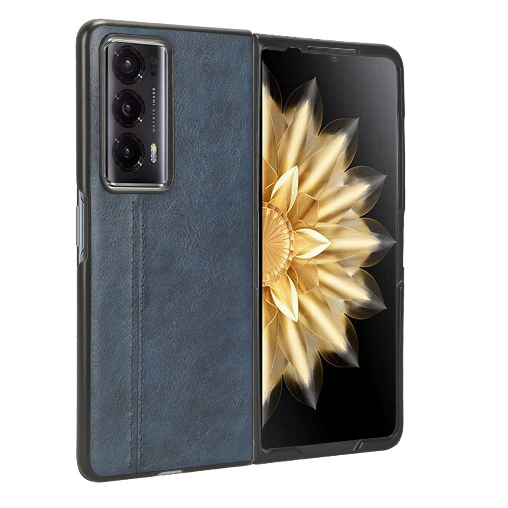 Honor Magic V2 Cow Pattern Sewing Back Cover Phone Case - Premium PU Leather Texture PC + TPU Shockproof Protective Case, Scratch Resistant Slim Lightweight Anti-Fingerprint Full Coverage Mobile Cover