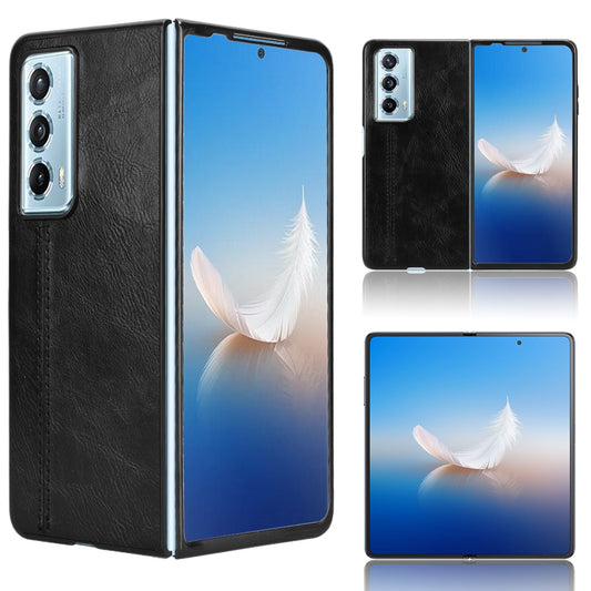 Honor Magic Vs2 Cow Pattern Sewing Back Cover Phone Case - Premium PU Leather Texture PC + TPU Shockproof Protective Case, Scratch Resistant Slim Lightweight Anti-Fingerprint Full Coverage Mobile Cover