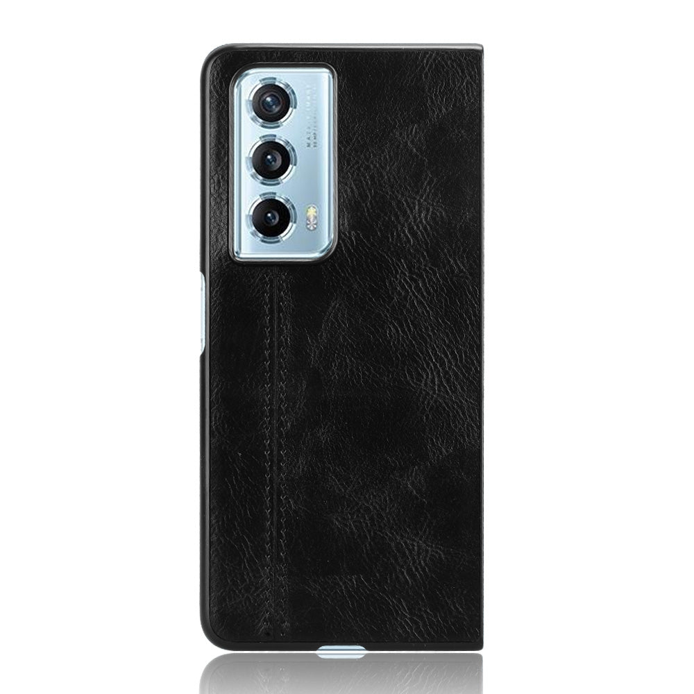 Honor Magic Vs2 Cow Pattern Sewing Back Cover Phone Case - Premium PU Leather Texture PC + TPU Shockproof Protective Case, Scratch Resistant Slim Lightweight Anti-Fingerprint Full Coverage Mobile Cover