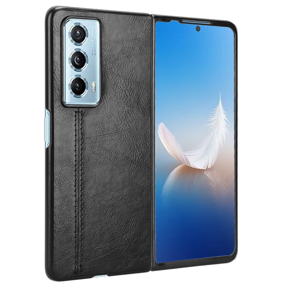 Honor Magic Vs2 Cow Pattern Sewing Back Cover Phone Case - Premium PU Leather Texture PC + TPU Shockproof Protective Case, Scratch Resistant Slim Lightweight Anti-Fingerprint Full Coverage Mobile Cover