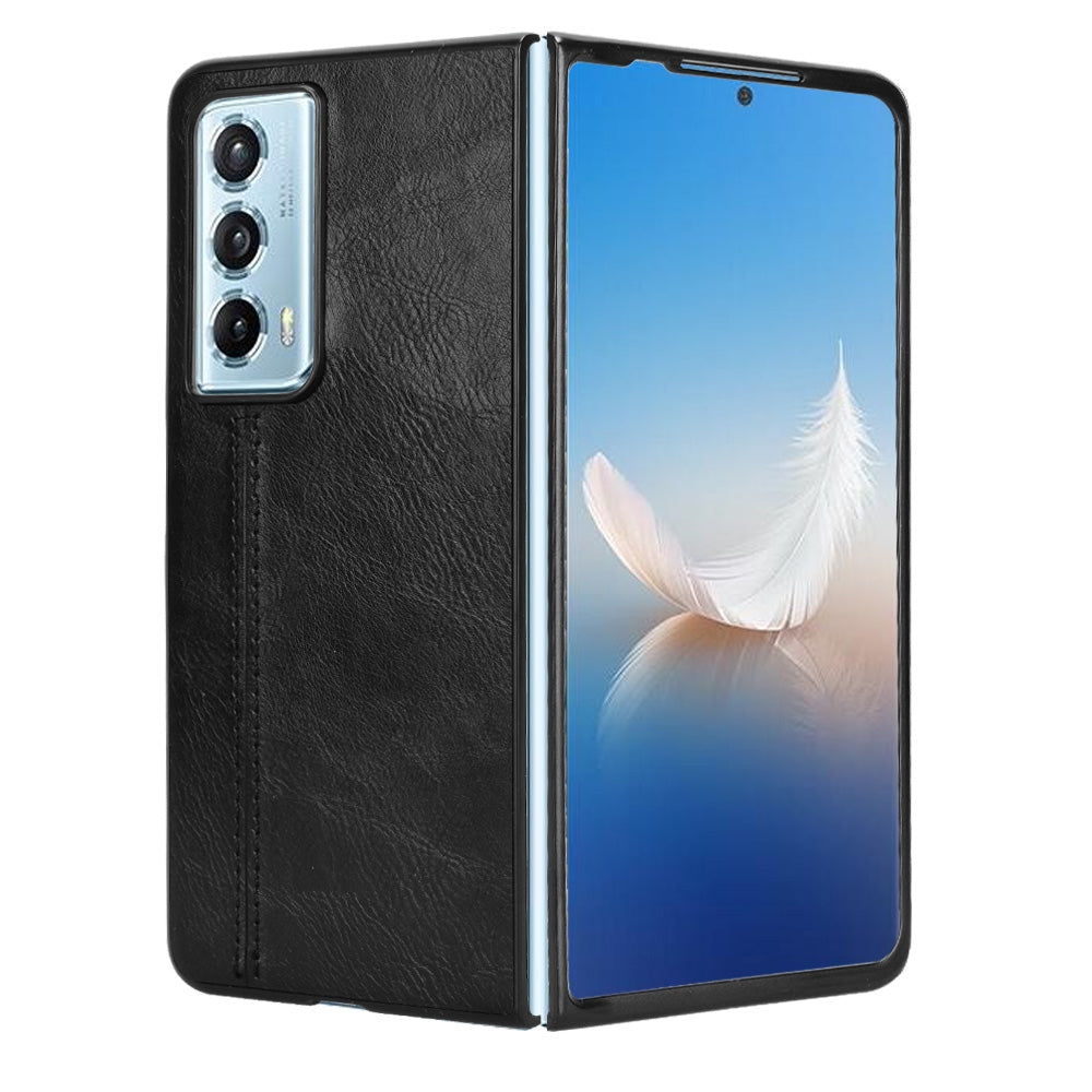 Honor Magic Vs2 Cow Pattern Sewing Back Cover Phone Case - Premium PU Leather Texture PC + TPU Shockproof Protective Case, Scratch Resistant Slim Lightweight Anti-Fingerprint Full Coverage Mobile Cover