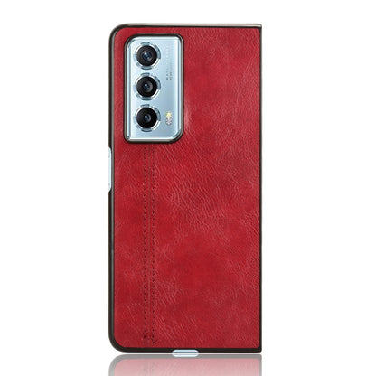 Honor Magic Vs2 Cow Pattern Sewing Back Cover Phone Case - Premium PU Leather Texture PC + TPU Shockproof Protective Case, Scratch Resistant Slim Lightweight Anti-Fingerprint Full Coverage Mobile Cover