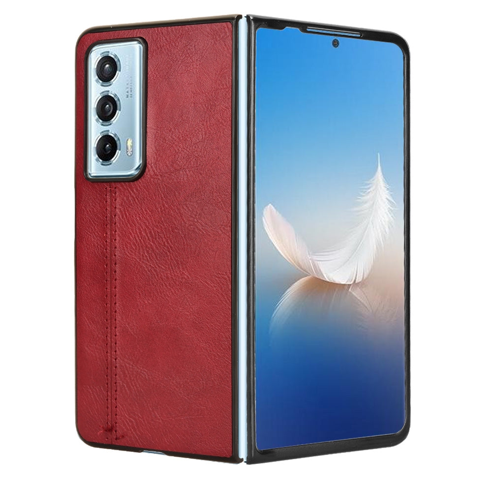 Honor Magic Vs2 Cow Pattern Sewing Back Cover Phone Case - Premium PU Leather Texture PC + TPU Shockproof Protective Case, Scratch Resistant Slim Lightweight Anti-Fingerprint Full Coverage Mobile Cover