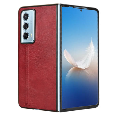 Honor Magic Vs2 Cow Pattern Sewing Back Cover Phone Case - Premium PU Leather Texture PC + TPU Shockproof Protective Case, Scratch Resistant Slim Lightweight Anti-Fingerprint Full Coverage Mobile Cover