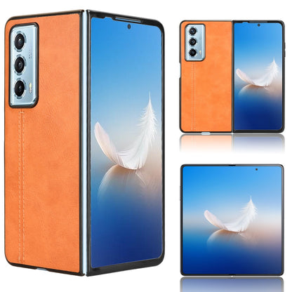 Honor Magic Vs2 Cow Pattern Sewing Back Cover Phone Case - Premium PU Leather Texture PC + TPU Shockproof Protective Case, Scratch Resistant Slim Lightweight Anti-Fingerprint Full Coverage Mobile Cover