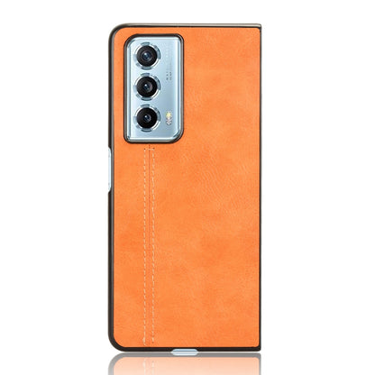 Honor Magic Vs2 Cow Pattern Sewing Back Cover Phone Case - Premium PU Leather Texture PC + TPU Shockproof Protective Case, Scratch Resistant Slim Lightweight Anti-Fingerprint Full Coverage Mobile Cover